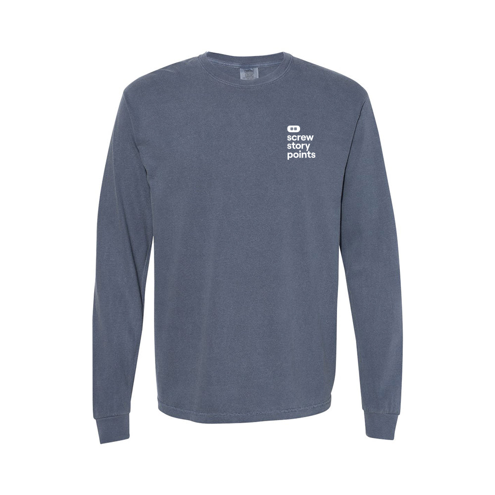 Screw Story Points Long Sleeve Tee (Icy Blue Denim)